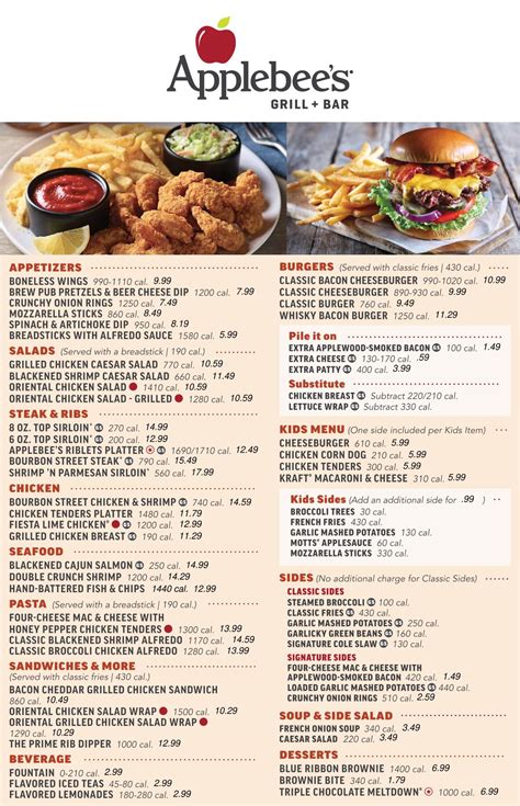 applebee's menu